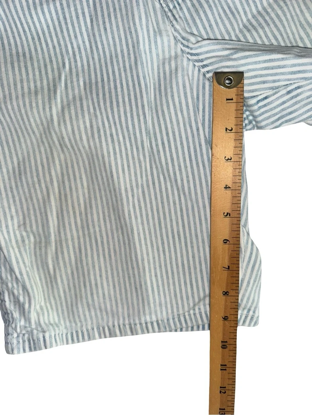 Vintage 70s 80s Chic Striped Denim Shorts baggy skater size 29 or small L